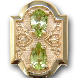 N630 14K CHURCH WINDOW LOOK SLIDE (HEART DETAIL ON SIDES) 
